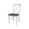 International Concepts 36 in. Solid Wood Square Dual Drop Leaf Dining Table with 4 Chairs in White/Heather Gray K05-36SDP-C613-4 - alternate 4